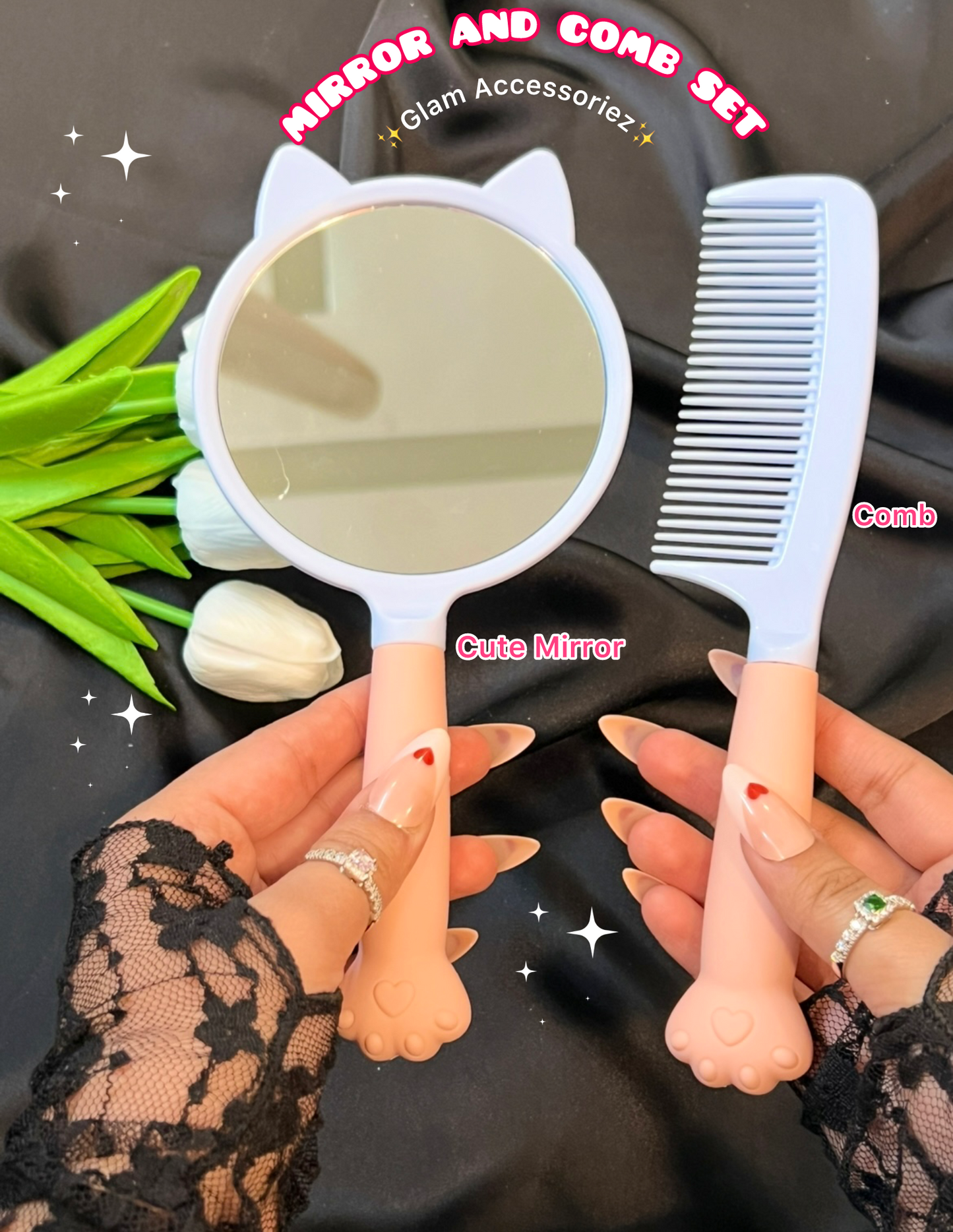 Cute mirror and comb set π