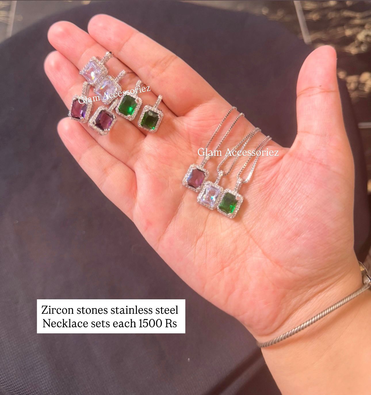 Zircon Stones Necklace Sets