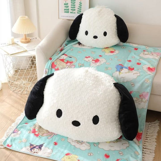 Cute Poccacho Themed Pillow+Blanket Set