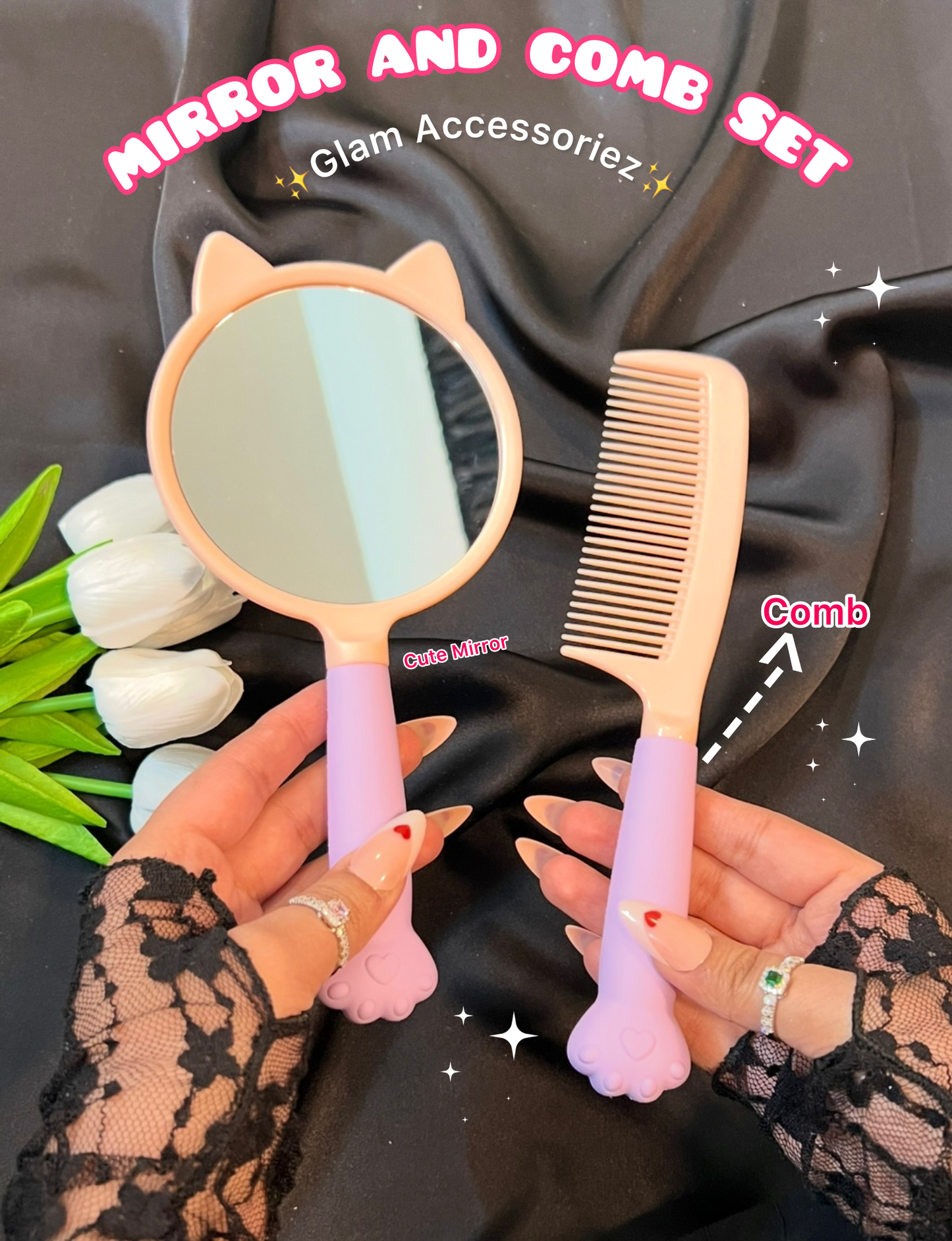 Cute mirror and comb set 💕