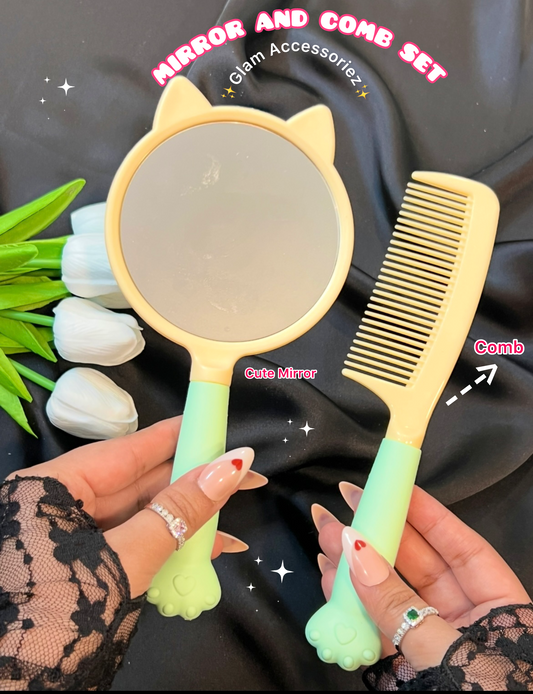 Cute mirror and comb set 💕