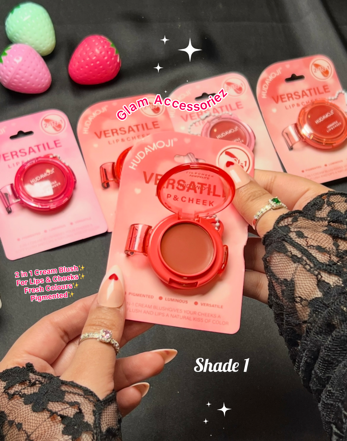 Hudamoji 2 in 1 versatile lip nd cheeks💕