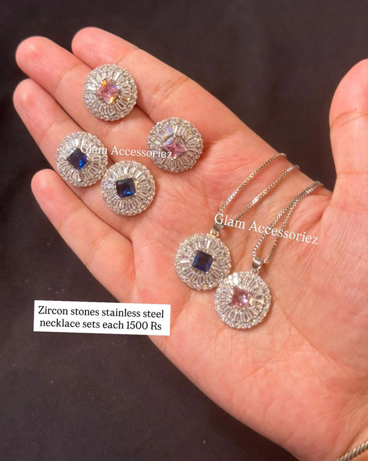 Zircon Stones Necklace Sets