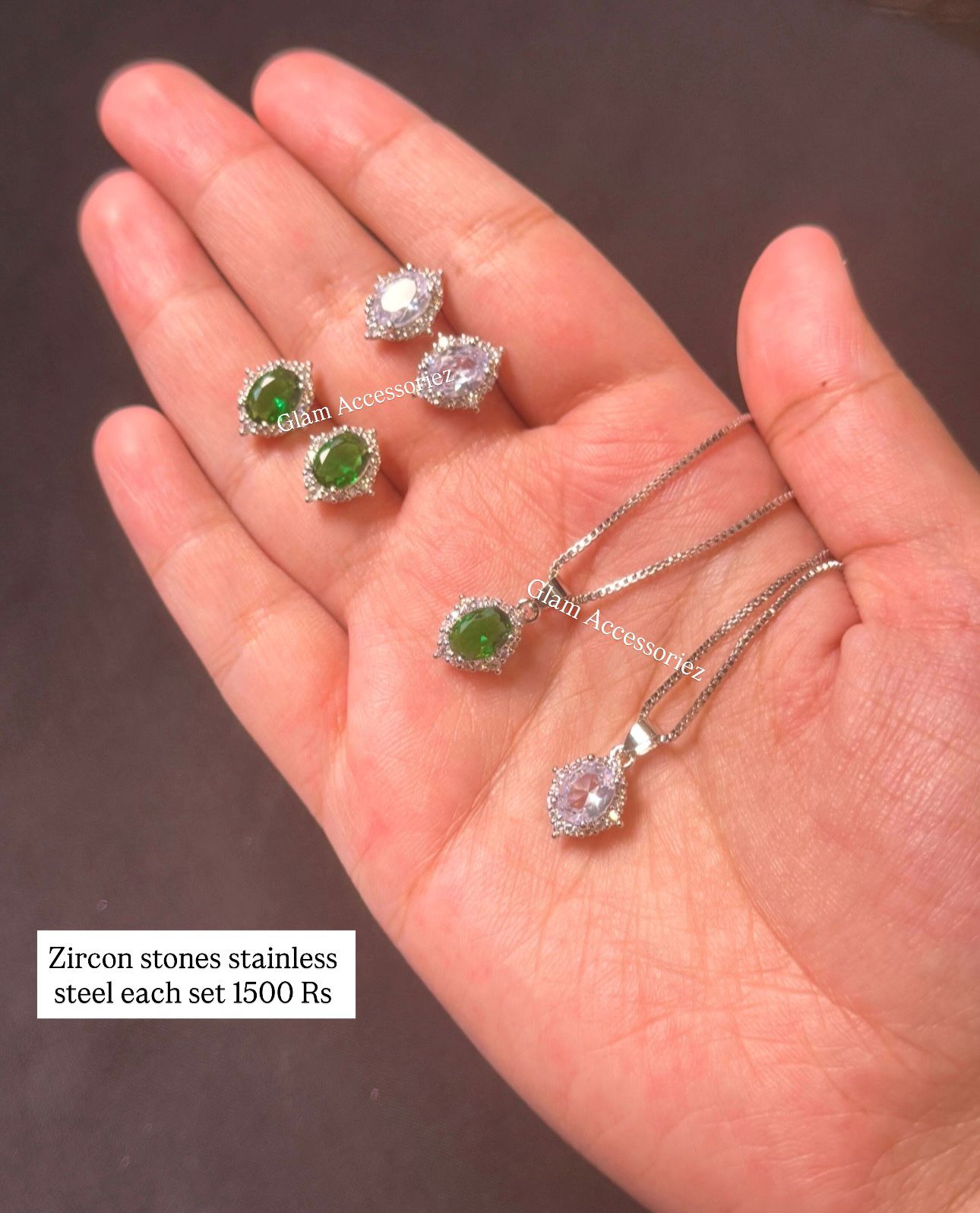 Zircon Stones Necklace Sets