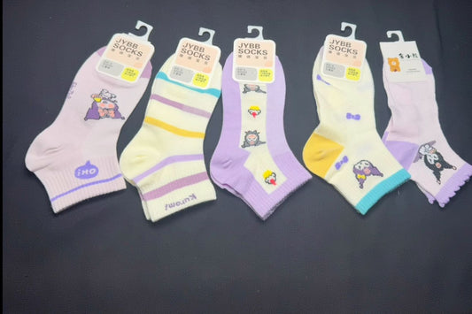 Sanerio Kuromi Themed Socks