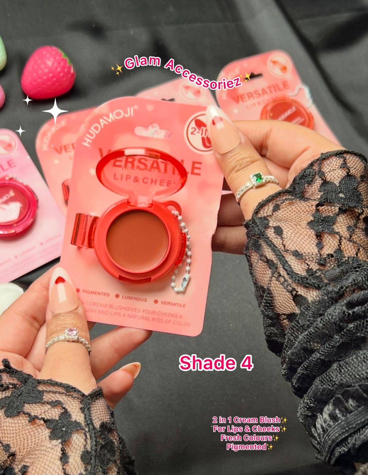 Hudamoji 2 in 1 versatile lip nd cheeks💕