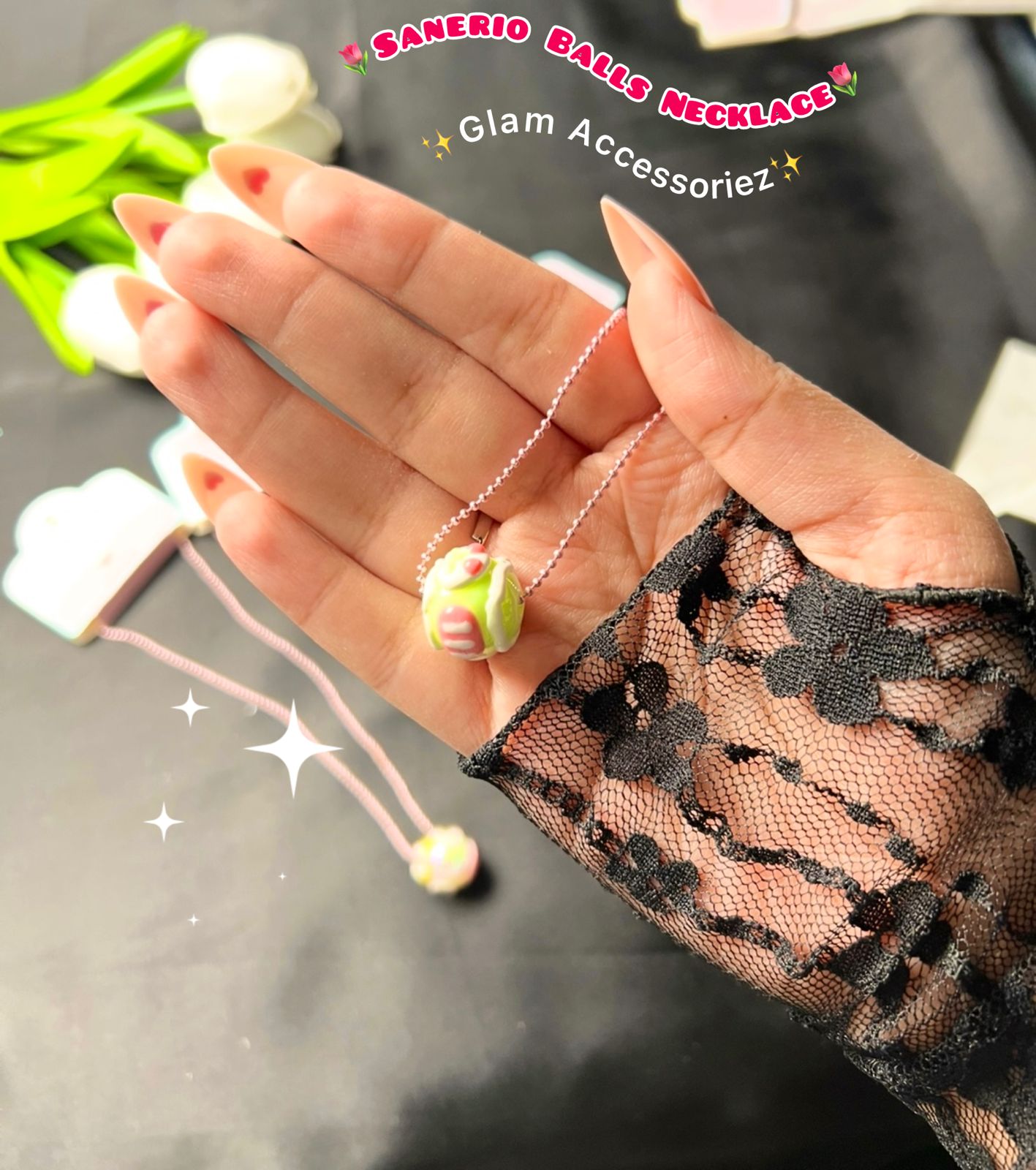 Sanerio Balls Necklace Set💕