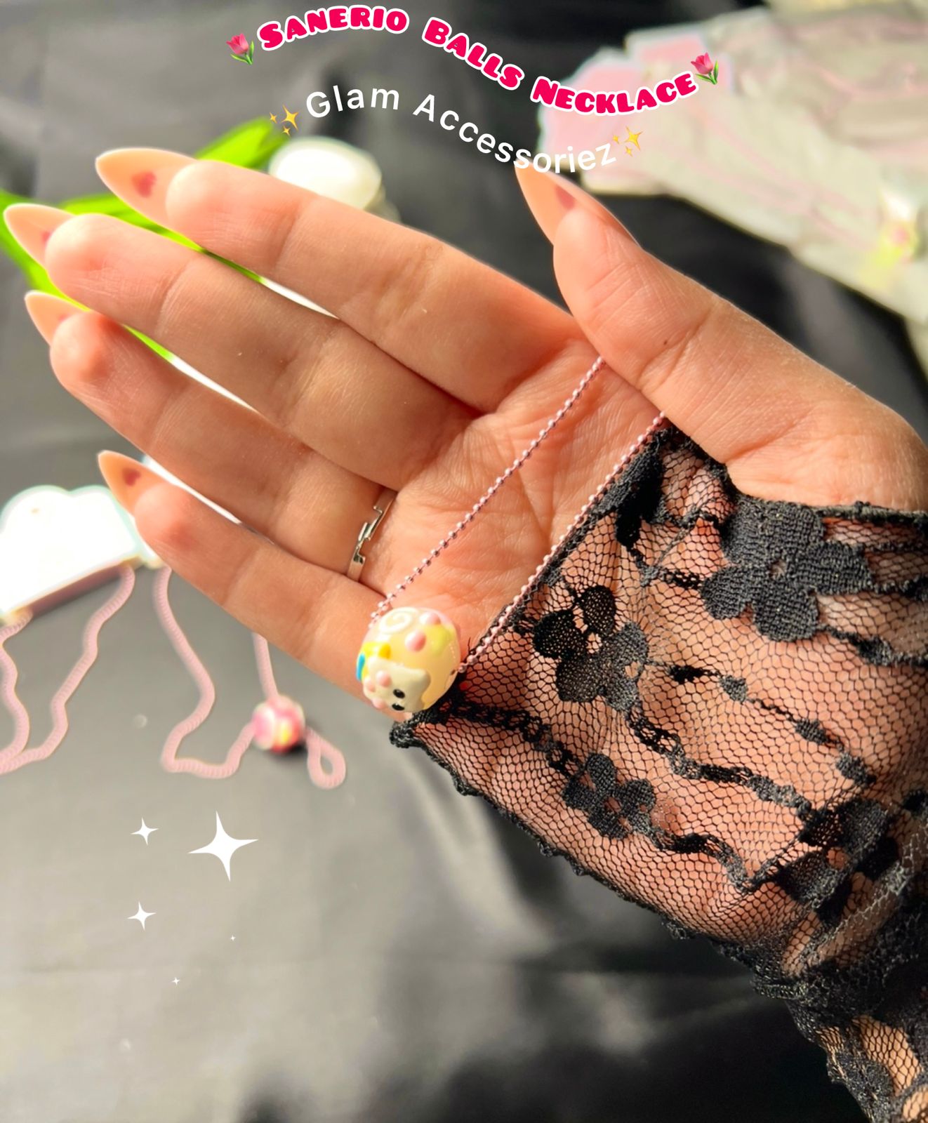 Sanerio Balls Necklace Set💕