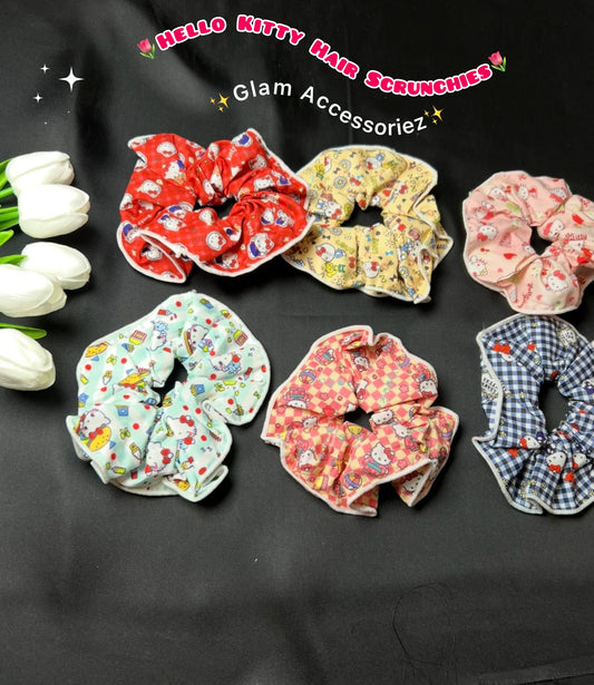 Hello Kitty Character Hair Scrunchies Ponies